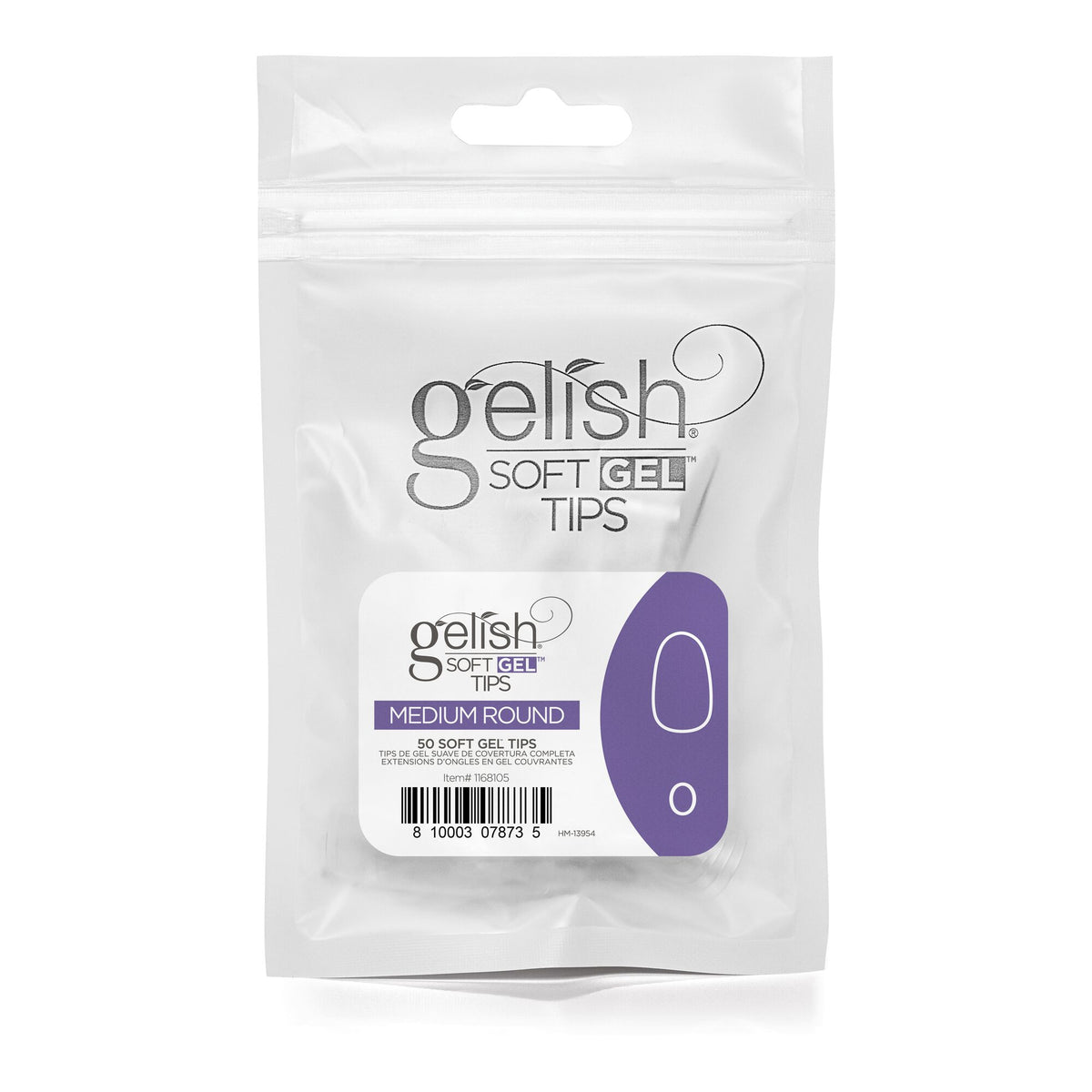 Gelish Soft Gel&trade; - Tips Refill - Medium Round- Size 0 - 50CT- 1168105