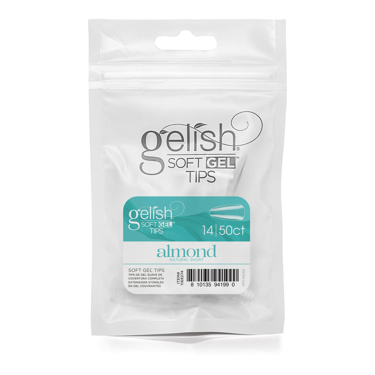 Gelish Soft Gel&trade; Tips - Refill - Short Almond - Size 14