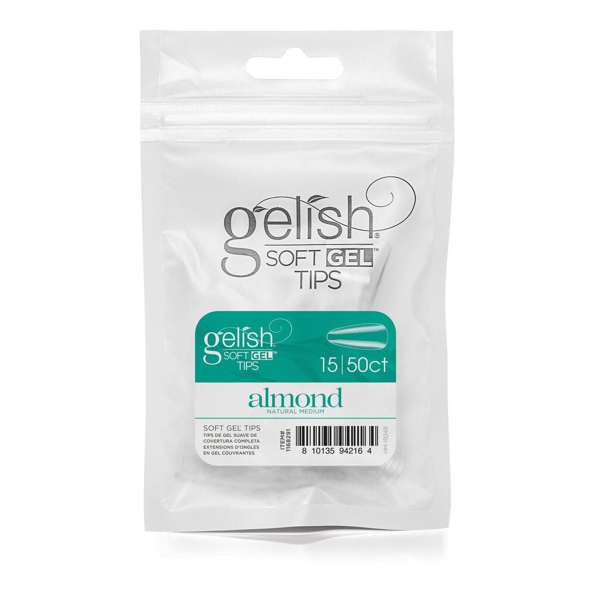 Gelish Soft Gel&trade; Tips - Refill - Medium Almond - Size 15