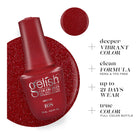 Deeper Vibrant Color, clean formula, up to 21 days wear, true color