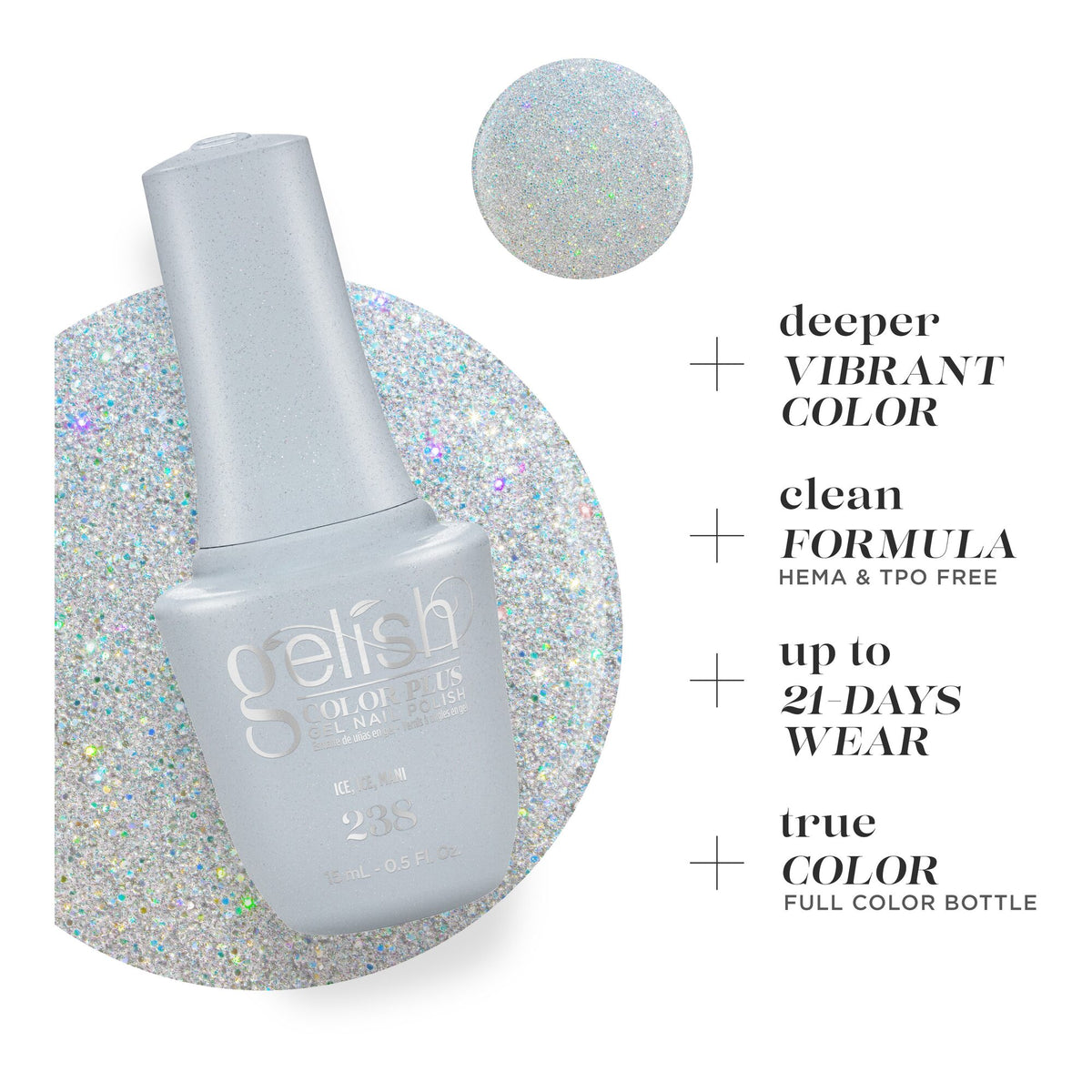 Deeper Vibrant Color, clean formula, up to 21 days wear, true color
