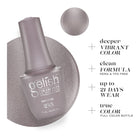 Deeper Vibrant Color, clean formula, up to 21 days wear, true color