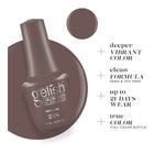 Deeper Vibrant Color, clean formula, up to 21 days wear, true color