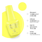 Deeper Vibrant Color, clean formula, up to 21 days wear, true color