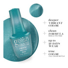 Deeper Vibrant Color, clean formula, up to 21 days wear, true color