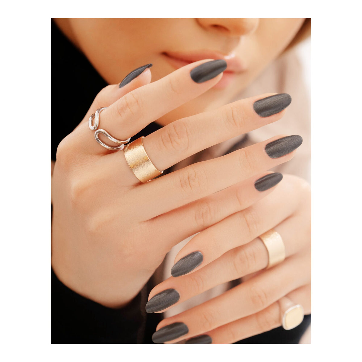 Morgan Taylor Midnight Caller Nail Lacquer, 0.5 oz. DARK GRAY METALLIC