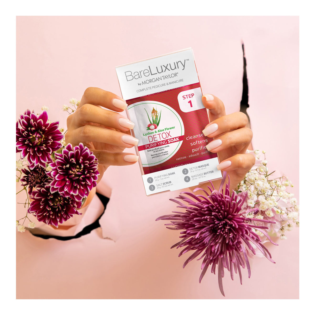 Morgan Taylor BareLuxury Lychee & Aloe Flower 4PK