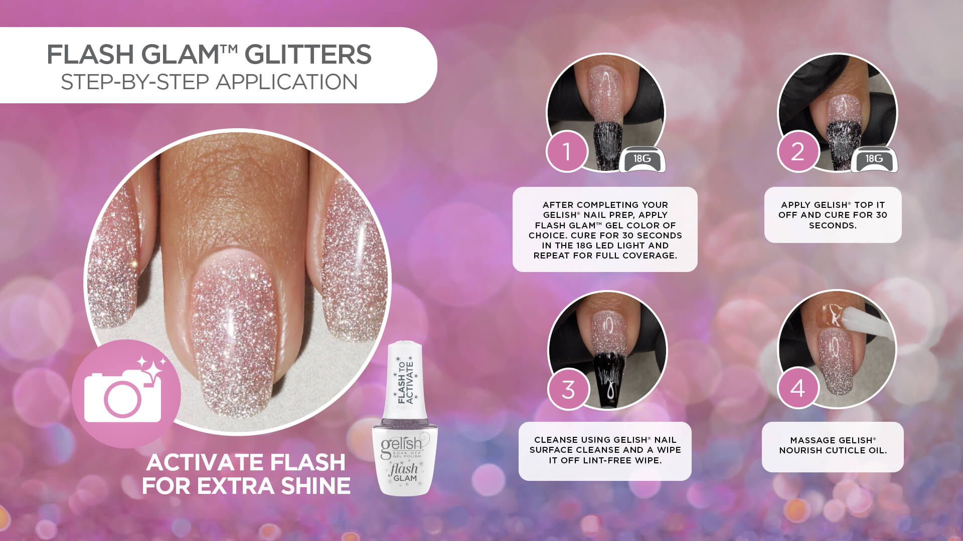 Flash Glam Glitters Step By Step Application